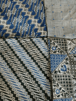 Indonesian batik fabric with indigo