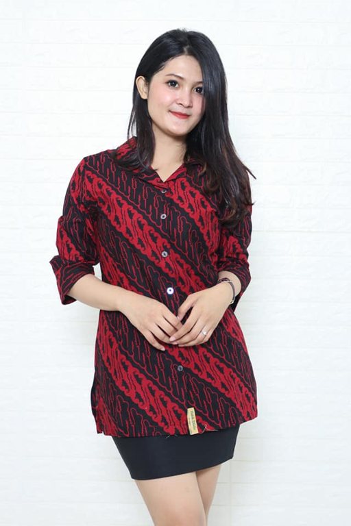 Seragam batik wanita modern bahan katun nyaman