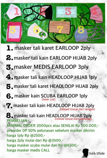 Konveksi masker kain harga grosir murah berkualitas